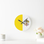 バチカン市国旗 ラウンド壁時計 (ホーム)