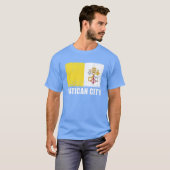 バチカン市国 フラグ グランジ 国旗 バチカン Tシャツ (正面フル)