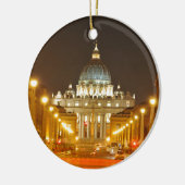 バチカン市国、ローマ、夜のイタリア セラミックオーナメント (左)