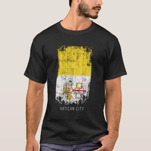 バチカン市土産デザイン – 国国旗Vatica Tシャツ (正面)
