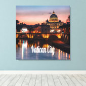 バチカン市夜ローマカトリック教会 キャンバスプリント (インサイチュ (ウッドフロア))