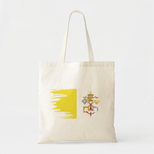 バチカン市旗ブラシアート トートバッグ (正面)