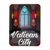 バチカン市漫画の旅行ポスター マグネット (縦)