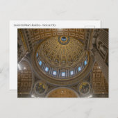 バチカン市聖ペテロ大聖堂の天井はがき ポストカード (正面/裏面)