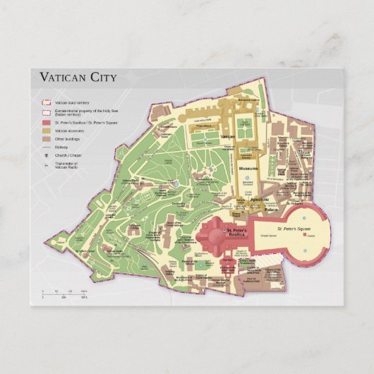 バチカン市街図マップ ポストカード (正面)