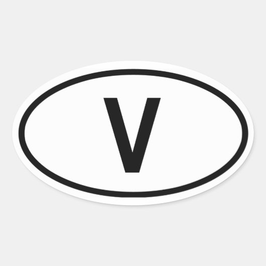 バチカン市「V」 楕円形シール (正面)