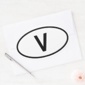 バチカン市「V」 楕円形シール (封筒)