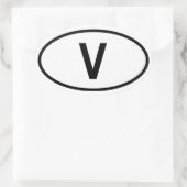 バチカン市「V」 楕円形シール (バッグ)