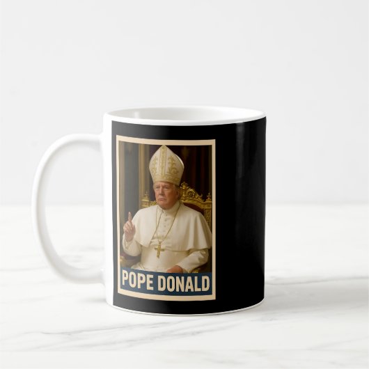バチカン教会としてのトランプ教皇トランプおもしろいバチカンC コーヒーマグカップ (左)