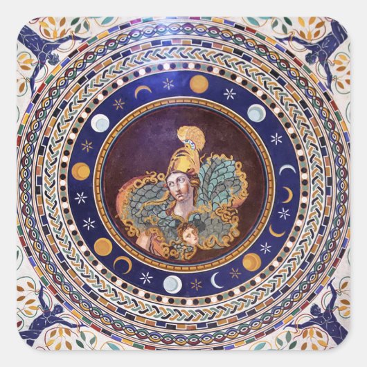 バチカン美術館のアテナ・モザイク スクエアシール (正面)