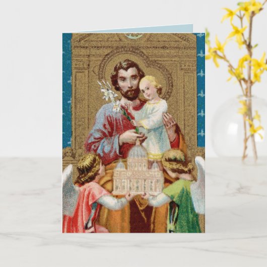 バチカン・モケットを受け取った聖ヨセフ即位 カード (黄色い花)