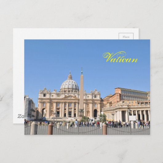 バチカン、ローマ、イタリアのサンピエトロスクエア ポストカード (正面/裏面)