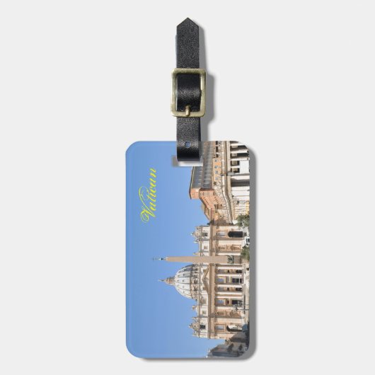 バチカン、ローマ、イタリアのサンピエトロスクエア ラゲッジタグ (正面縦)