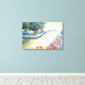 バチツリーとポピー水彩画 キャンバスプリント (インサイチュ (ウッドフロア))