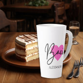 バチピンクハートラテマグスイート愛情あふれるギフト カフェラテマグ