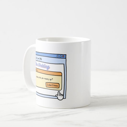 バチュラーパーティおもしろいユーモアのための新郎新婦ギフト コーヒーマグカップ (正面左)