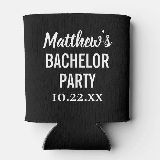 バチュラーパーティのモダンタイポグラフィ 缶クーラー (裏面)