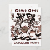 バチュラーパーティの招待，新郎のシャワーの招待 インビテーションポストカード (正面/裏面)