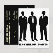 バチュラーパーティの招待，新郎のシャワーの招待 インビテーションポストカード (正面/裏面)