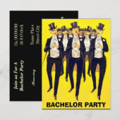 バチュラーパーティの招待，新郎のシャワーの招待 インビテーションポストカード (正面/裏面)