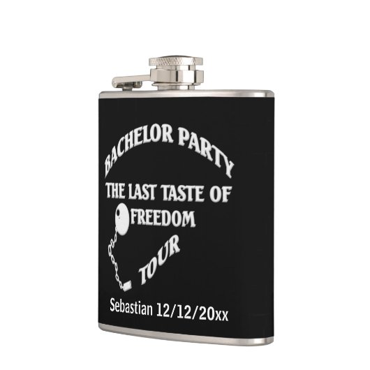 バチュラーパーティの最後の自由の味パーソナライズされた フラスク (左)