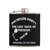 バチュラーパーティの最後の自由の味パーソナライズされた フラスク (正面)