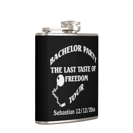 バチュラーパーティの最後の自由の味パーソナライズされた フラスク (右)