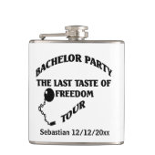バチュラーパーティの最後の自由の味パーソナライズされた フラスク (正面)