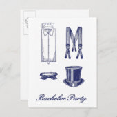 バチュラーパーティはがき インビテーションポストカード (正面/裏面)