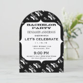 バチュラーパーティひげ模様 招待状 (スタンド正面)