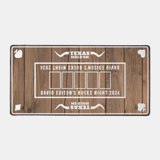 バチュラーパーティウェスタンテキサス州ホールドエムトランプのポーカー木製 デスクマット (正面)