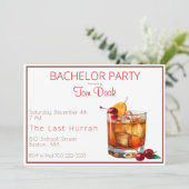 バチュラーパーティオールドファッションドドリンクブラウン縁ど 招待状 (スタンド正面)