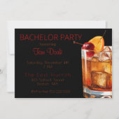 バチュラーパーティオールドファッションドドリンク 招待状 (正面)