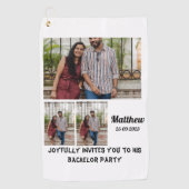 バチュラーパーティカスタム3フォトコラージュ ゴルフタオル (正面)