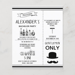 バチュラーパーティクラシックへの招待。フライヤー チラシ