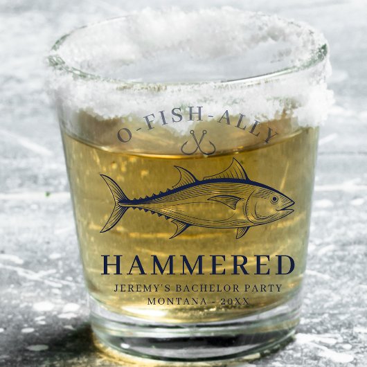 バチュラーパーティグルームスクワッド魚釣りトリップショットグラス ショットグラス