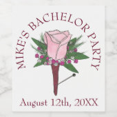 バチュラーパーティグルームバラブトニエ結婚ール ワインラベル (シングルラベル)