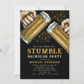 バチュラーパーティグルームボーイズナイトアウトドリンク 招待状 (正面)