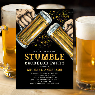 バチュラーパーティグルームボーイズナイトアウトドリンク 招待状