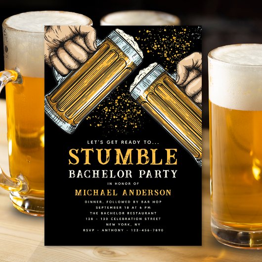 バチュラーパーティグルームボーイズナイトアウトドリンク 招待状