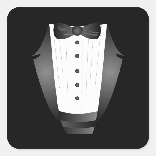 バチュラーパーティグロムスマンチームグルームブラックtuxedo スクエアシール (正面)