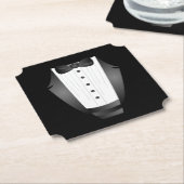 バチュラーパーティグロムスマンチームグルームブラックtuxedo ペーパーコースター (アングル)