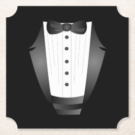 バチュラーパーティグロムスマンチームグルームブラックtuxedo ペーパーコースター