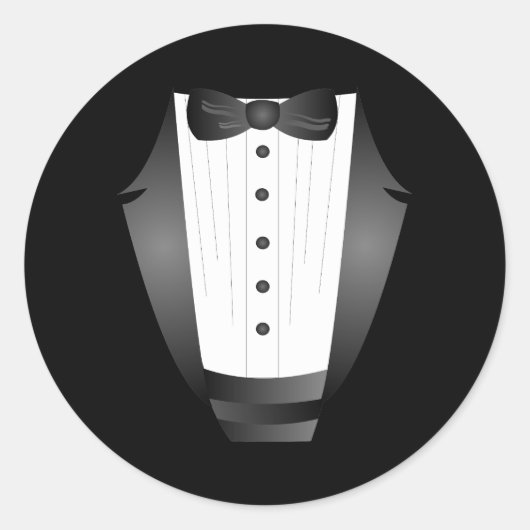 バチュラーパーティグロムスマンチームグルームブラックtuxedo ラウンドシール (正面)