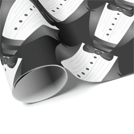 バチュラーパーティグロムスマンチームグルームブラックtuxedo ラッピングペーパー (ロールコーナー)