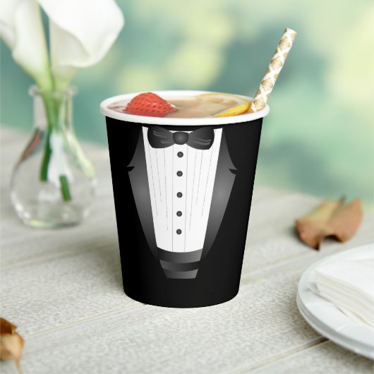 バチュラーパーティグロムスマンチームグルームブラックtuxedo 紙コップ (インサイチュ)