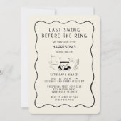 バチュラーパーティゴルフ最後のスイング前のリングや輪 招待状 (正面)