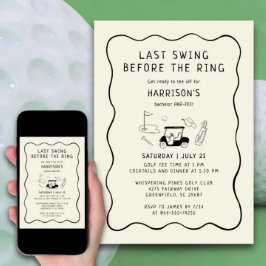 バチュラーパーティゴルフ最後のスイング前のリングや輪 招待状