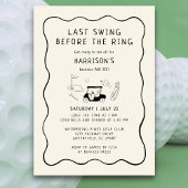 バチュラーパーティゴルフ最後のスイング前のリングや輪 招待状