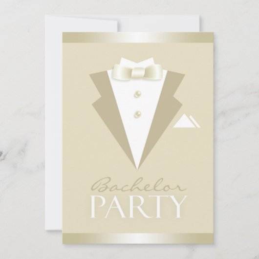 バチュラーパーティスーツフラット招待状 招待状 (正面)